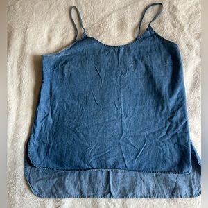 The limited: DENIM SPAGHETTI STRAP SHIRT